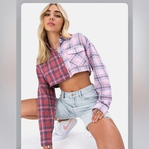 Adika cropped plaid shirt